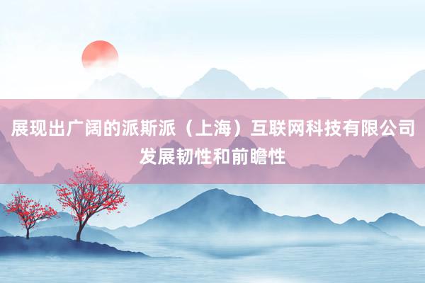 展现出广阔的派斯派(上海)互联网科技有限公司发展韧性和前瞻性